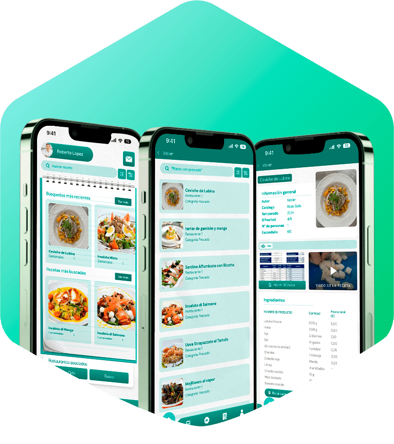 mockup fondo en tonos de verde app insiderest