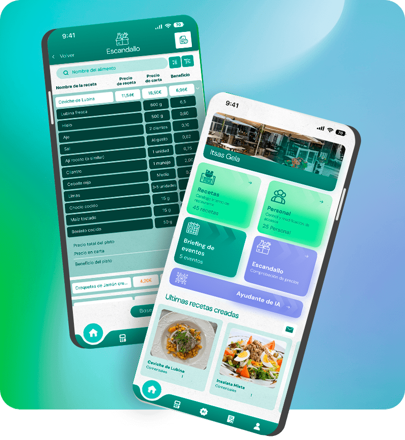 mockup con fondo de colores de pantallas de app insiderest